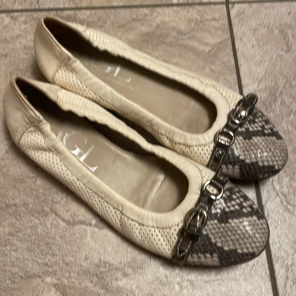 AGL cap toe cream with snakeskin size 39.5